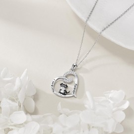 ONEFINITY Schnauzer Gifts Sterling Silver Schnauzer Pendant Necklace Schnauzer Dog Jewelry for Women and Dog Lovers