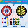 29 Inch Kids Dart Board, Double-Sided Dartboard with 12 Sticky