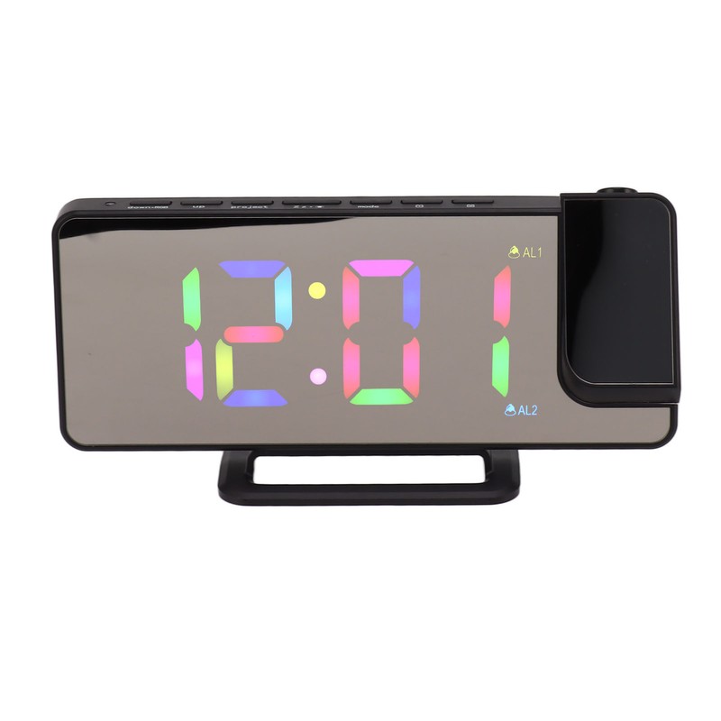 Digital Clock RGB LED Large Screen Mirror Projection Multifunctional Table