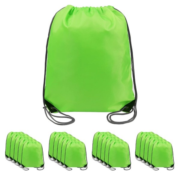 BeeGreen 20 pieces Wholesale Fruit Green Drawstring Backpack Bags Cinch Bags Bulk Heavy Duty String Backpack Machine Washable Lightweight Sackpack Sport Bags for Men Women