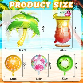 Hawaiian Party Decorations Balloons, Kaluofan 10PCS Beach Party Decorations, Tropical Party Decorations, Hawaii Pool Party Decoration Beach Tropical Party Decoration Balloons