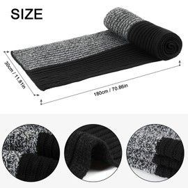 QKURT Men’s Beanie Gloves Scarf Set, 3 in 1 Winter Thermal Hat Gloves Neck Warmer Set Thick Fleece Touchscreen Glove Knitted Cap Cold Weather Accessories Sets for Men Women