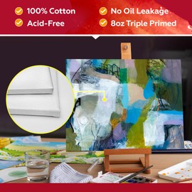 Stretched Canvas for Painting,10Pack 11X14 Inch Stretched White Blank Canvas,8 Oz Triple Primed 5/8" Profile Stretched Canvases,100% Cotton,Canvas for Painting, for Acrylics, Oils