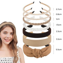 7PCS Headbands for Women's Hair Girls Cute Knotted Headband Head Bands for Women's Hair Non Slip Trendy Thick or Thin Headbands Fashion Hair Accessories, Head Bands Adult Women