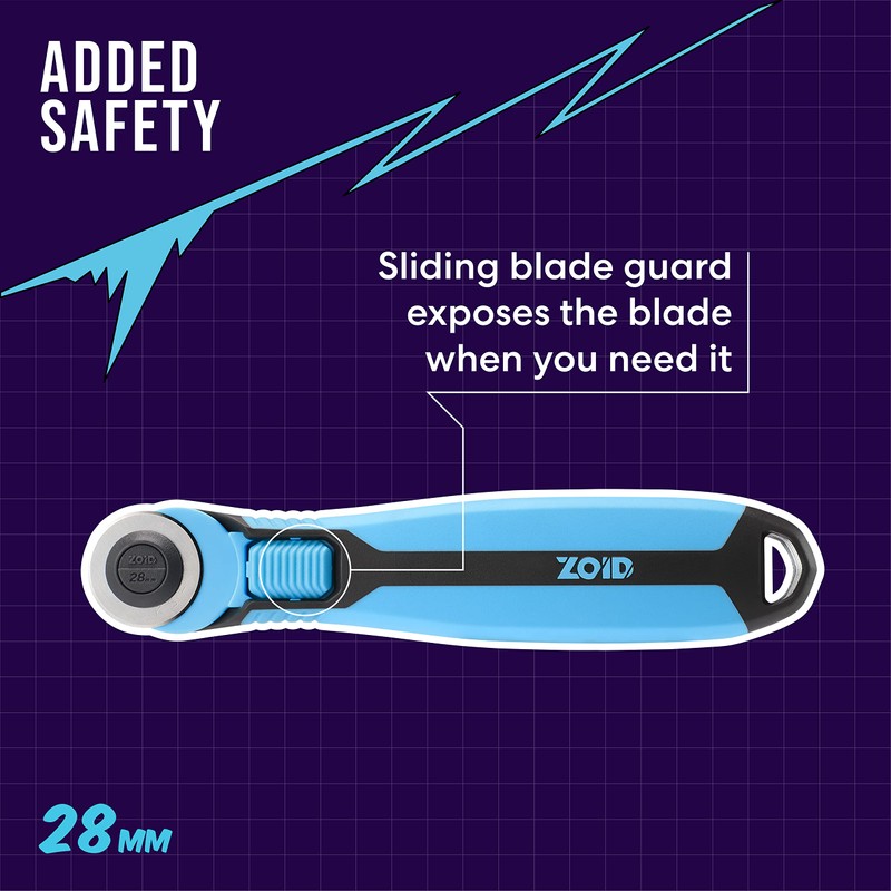 Zoid 28mm Rotary Cutter with Grip, Fabric Cutter Wheel, Rotary