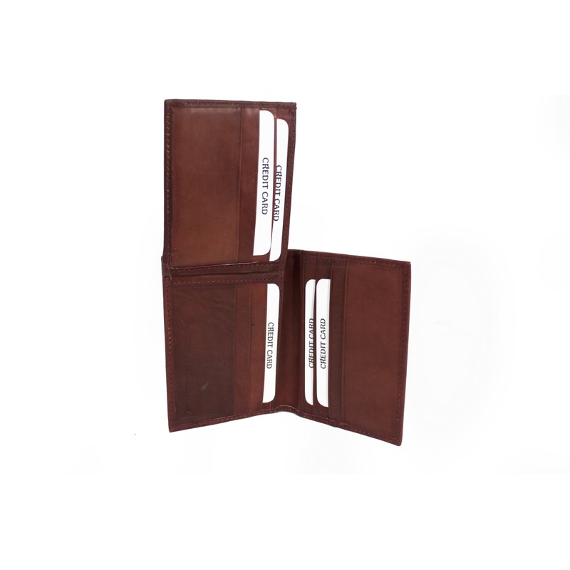 Leatherboss Men's L- Shape Bifold Wallet - Brown 4.3/8" X