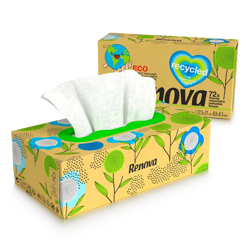 Renova Renova Recycled Facial Tissues | Box of 72 Tissues