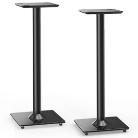 ELIVED Universal Speaker Stand Pair, 31 Inch Height Bookshelf Speaker Stands for Satellite Speaker Large Speaker Up to 22 lbs, Surround Sound Speaker Stand with Cable Management, Black, YD5022