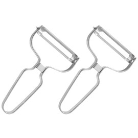 2Pcs Kitchen Speed Peeler, Stainless Steel Y-Shaped Potato/Vegetable/Fruit Peeler with Sharp Serrated Blade, Easy to Clean, Silver, 14.8cm x 10cm