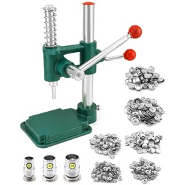 QWORK Button Maker Kit with 3 Sizes Die Sets and 300 Buttons, 11/16", 1", 1-3/16" (18, 25, 30mm) Diameter Hand Fabric DIY Button Making Punch Cloth Button Cover Making Machine Tool