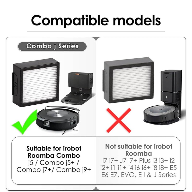 6 pack Replacement HEPA Filter Compatible for iRobot Roomba Combo