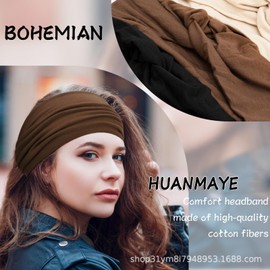 Pack of 6 Headbands for Women Wide Knotted Turban Bandana Boho Headscarves Wraps Yoga Hair Bands Fabric Elastic Headband Sports Running Headscarves