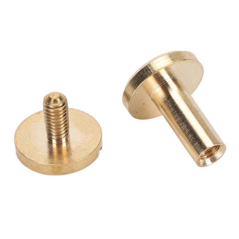 50 Set Binding Rivet Round Flat Head Brass Slot Screw