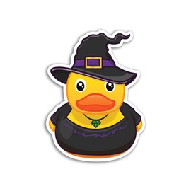 2 x 10cm Witch Rubber Ducks Vinyl Stickers - Witchcraft Kawaii Toy Bath Duckies Cute Funny Novelty Animal Decal Scrapbook Sticker #81557