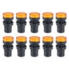 sourcing map 10Pcs Yellow Indicator Light AC/DC 12V, 22mm Panel
