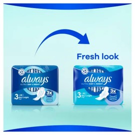 Always Ultra Day & Night (Size 3) Sanitary Napkins with Wings, Pack of 9