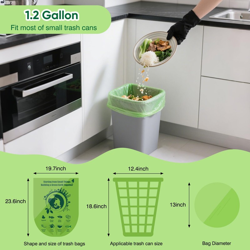 4 Gallon Trash Bags: 120 Count Small Garbage bags, Compost