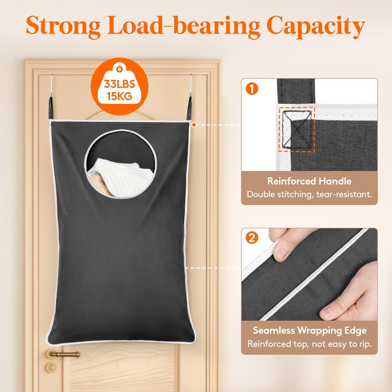 Lifewit (2 Packs) Large Hanging Laundry Hamper, Wall Mounted Laundry