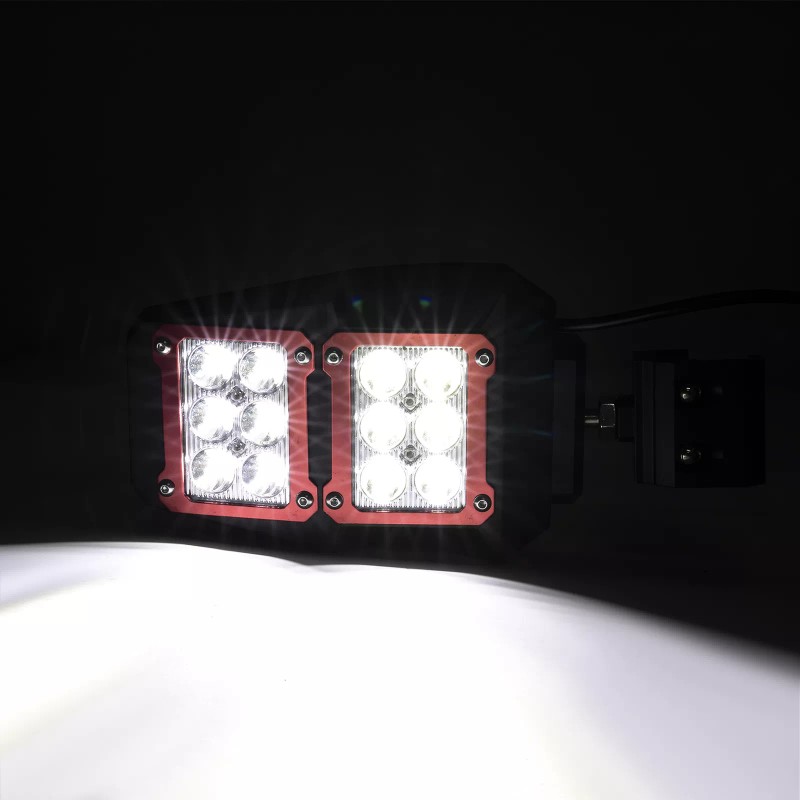 SI Flat Side Rear View Mirror w/LED Lights For Kawasaki