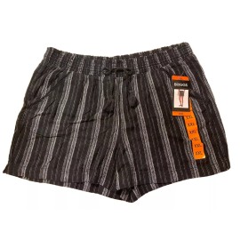 Black & White NWT Briggs BLACK & WHITE Woman's Linen/Rayon 4-pocket Pull-on SHORTS ~ Size XXL