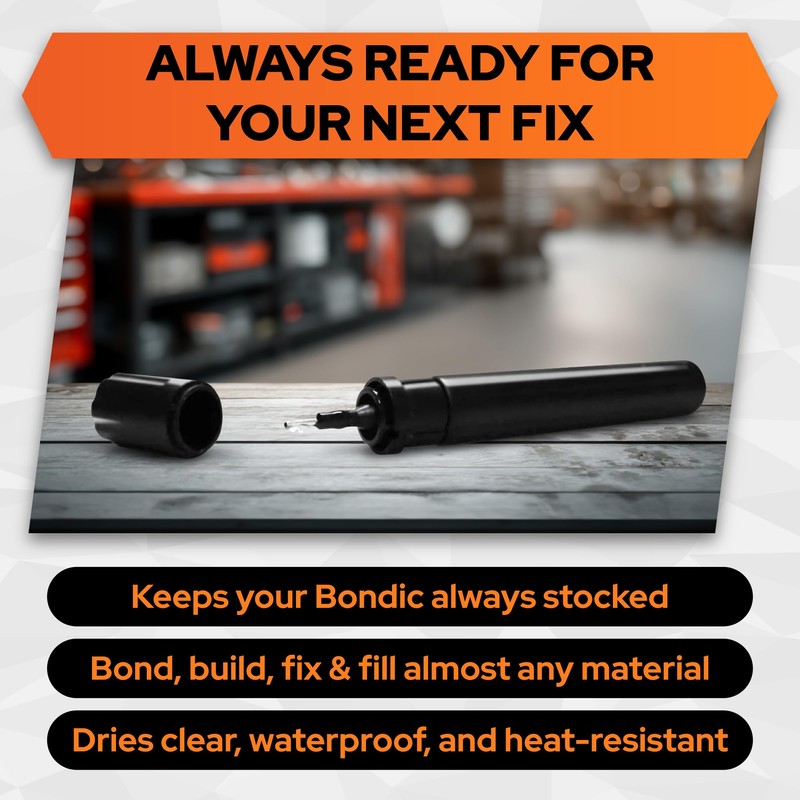 Bondic LED UV Liquid Plastic Welder Refill Cartridges, Cures Quickly,