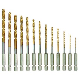 Titanium Nitride Coated High Speed Steel Drill Bit Set 13 Pc HFJ14