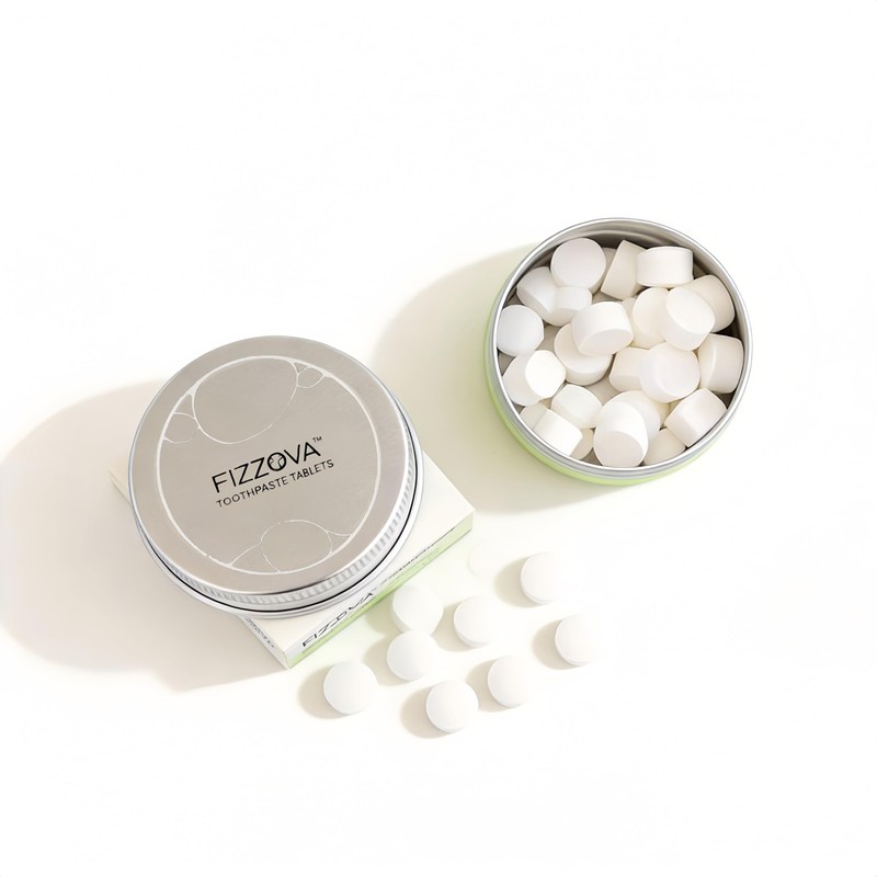 Toothpaste Tablets with Hydroxyapatite&Xylitol,Fluoride Free ChewableToothpaste,Plastic Free Travel Size Toiletries,Travel