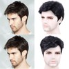 BECUS Mens Wig Short Hair Black Wigs for Men Guy