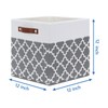 Temary 12x12x12 Fabric Storage Bins 4 Pack with Leather Handle,