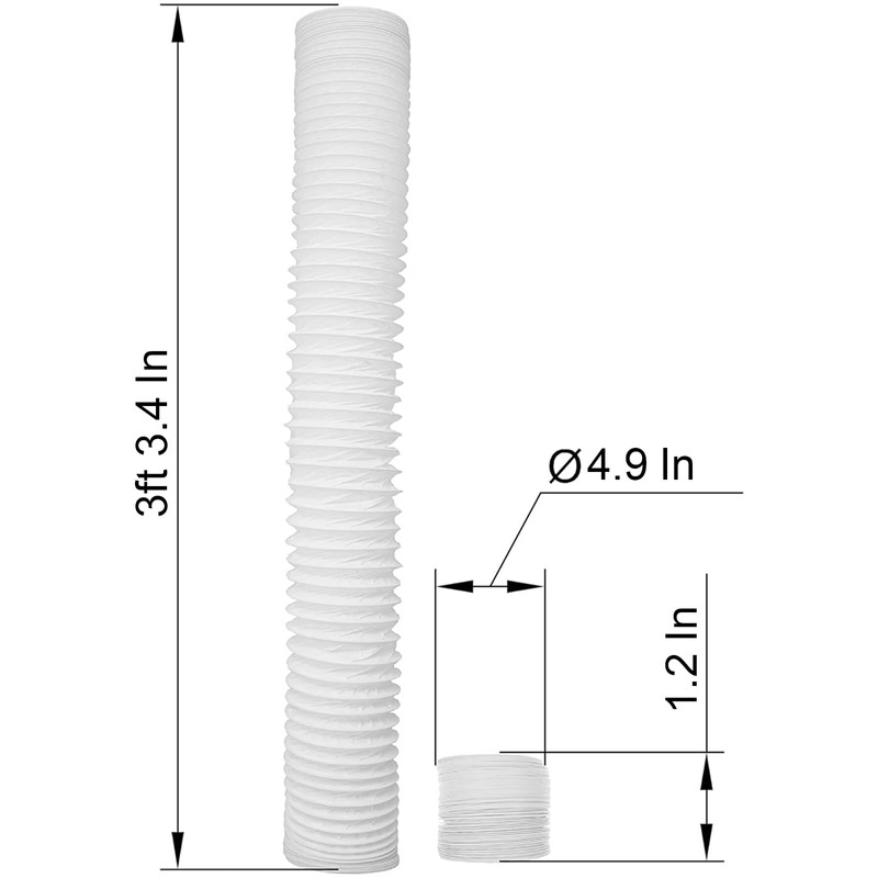 Vent Systems Diameter 125 mm 1 m long PVC flexible