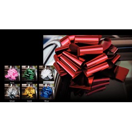 Large Pull String Gift Bow for Cars Christmas Birthday Present Suction Cup Included (Pink)