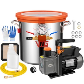 VTG VOGTEN 3 Gallon Vacuum Chamber with Pump,304 Stainless Steel Degassing Chamber Kit with 4.5 CFM 1/3HP Vacuum Pump,for Stabilizing Wood, Degassing Resin, Silicone and Epoxies