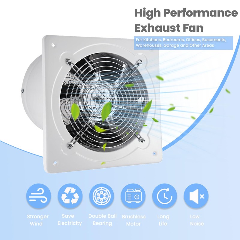 RLOZUI 8 inch Exhaust Fan, 735CFM Wall Mounted Vent Fans,