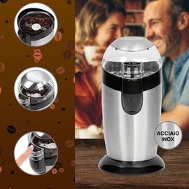 Avilia Trita Kaffeemühle 120 W mit Klingen aus Edelstahl und hygienischem Behälter aus Edelstahl