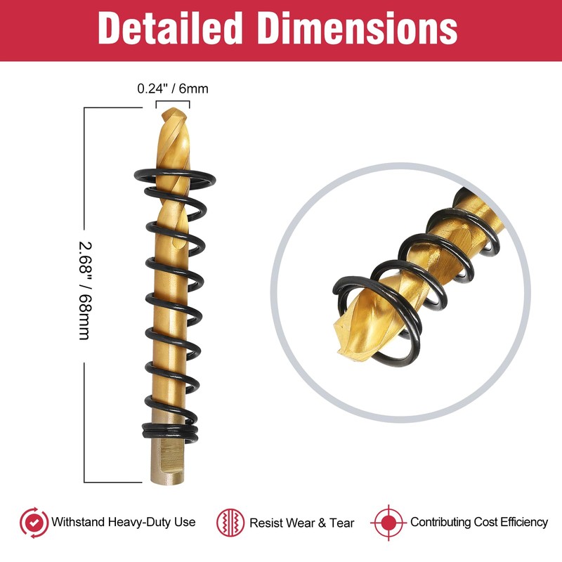 AOKAIMIAR 3pcs Titanium Plated Pilot Drill Bit for Hole Saw,