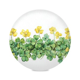 St. Patrick's Day Placemats Watercolor Green Clover Leaves Round Placemats Set of 6 for Kitchen Table Washable Table Mats Place Mats