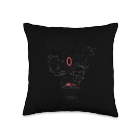 Grilling BBQ Smoker Food Lover Grill Mind if I Smoke Throw Pillow