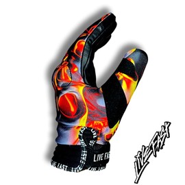 Live Fast Flaming Skulls Motorcycle Gloves For Men Bike Gloves Dirt Bike Gloves Riding Gloves Dirt Bike Gear Motorcycle Gear For Men Motorcycle Gear For Women Biker Gloves - 2XL