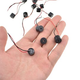 Hahiyo YMD-12095 Electronic Buzzer Alarm 5V DC 12x9.5mm Beep Continuous Sounder Active High Plenty Loud Tone Piezo Siren Security Audible Easy to Install with Wire for Horn Siren Alarm 12pcs