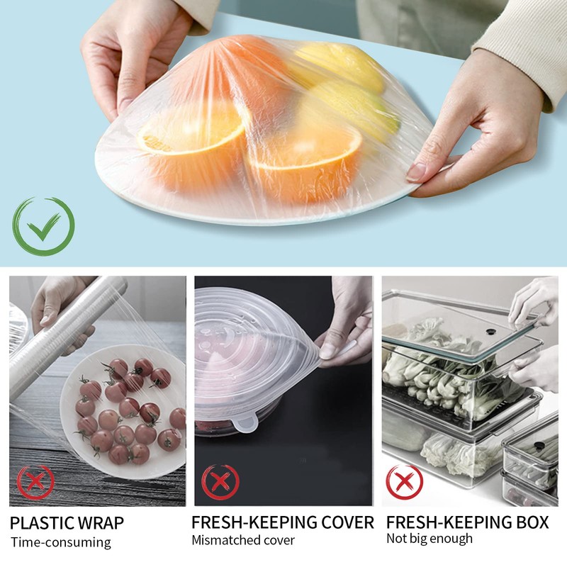 Homelove 200pcs Plastic Bowl Covers Food Cover Dish Covers, Reusable
