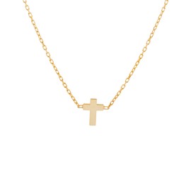 925 Solid Sterling Silver Dainty Cross Necklace for Women, Gold-Silver-Rose Tiny Cross Necklace, Small Cross Necklace, Christmas Gift for Her, Gift for Wife, 16 Inches, Sterling Silver, No Gemstone