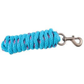 Merauno® Lead Rope for Horses, Tie Rope in Various Stylish Designs, Lead Rope, Pony, Donkey, Goat Long Knit with Carabiner Hook (Lake Blue, Snap Hook)