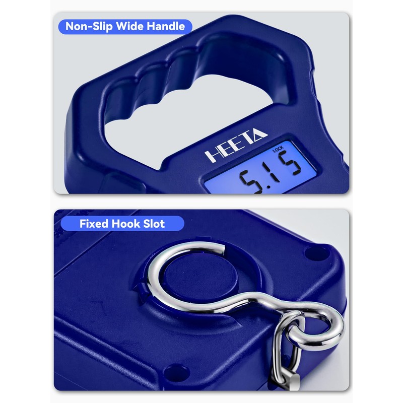 HEETA Fish Scale, 110lb/50kg Digital Portable Hanging Fishing Weight Scale