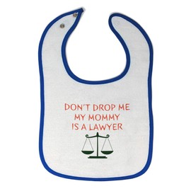 Toddler & Baby Bibs Burp Cloths Mom Don't Drop Me My Mommy is A Lawyer Mom Mothers Day Cotton Baby Items for Baby Girl & Boy White Royal Blue Design Only
