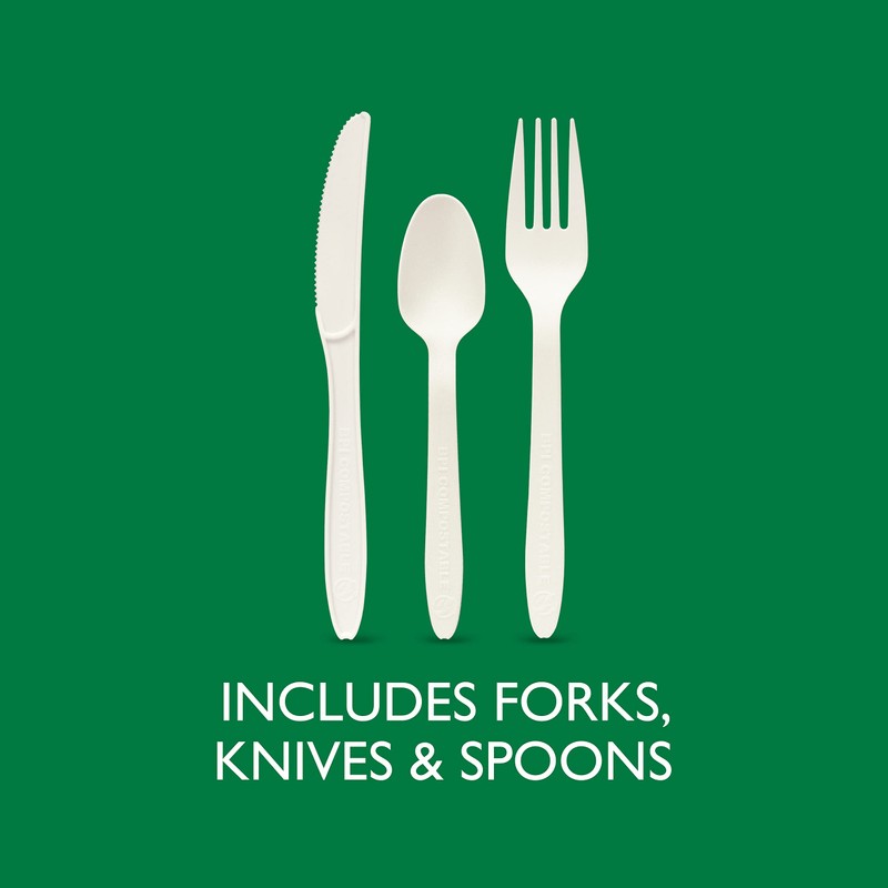 Hefty ECOSAVE Heavy Duty Assorted Cutlery, White, 24 Count, Pack