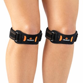 Orliman Patellar Knee Strap – Adjustable Compression Knee Support Brace for Patellar Tendonitis, Jumper’s Knee & Running Pain Relief – Infrapatellar Knee Band (One Size, 2, Unit)