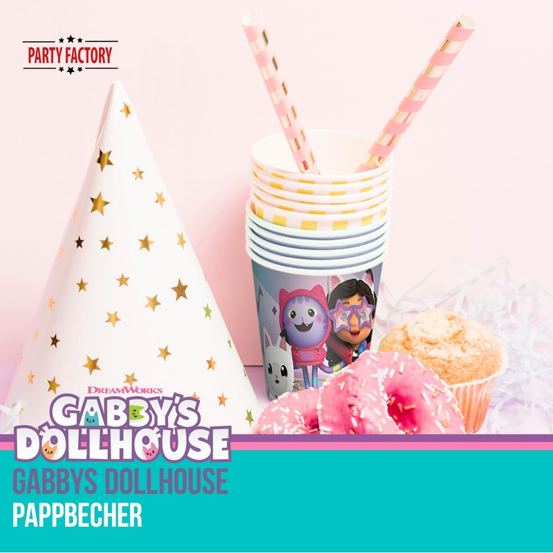 Gabby's Dollhouse - Bicchieri di carta, 8 pezzi, per feste