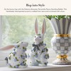 MACKENZIE-CHILDS Patience Brewster Periwinkle Peony Rabbit Figurine, Spring Rabbit Decor,