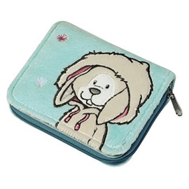 Nici 38976 Wallet Snow Bunny Plush 12 x 9.5 cm Coin Zip Wallet, Money Pocket and 3 Card Slots