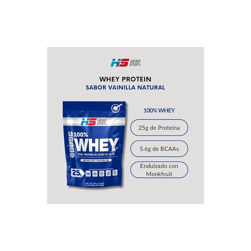 Hero Sport Whey Protein 100% Vainilla 495g